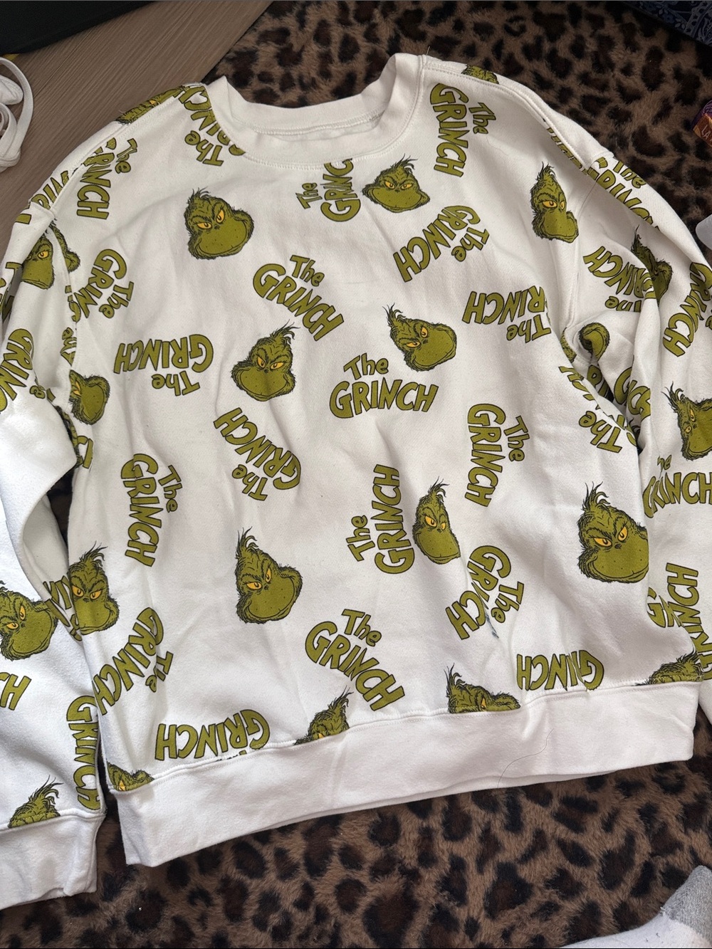 The grinch White Pullover Sweatshirt